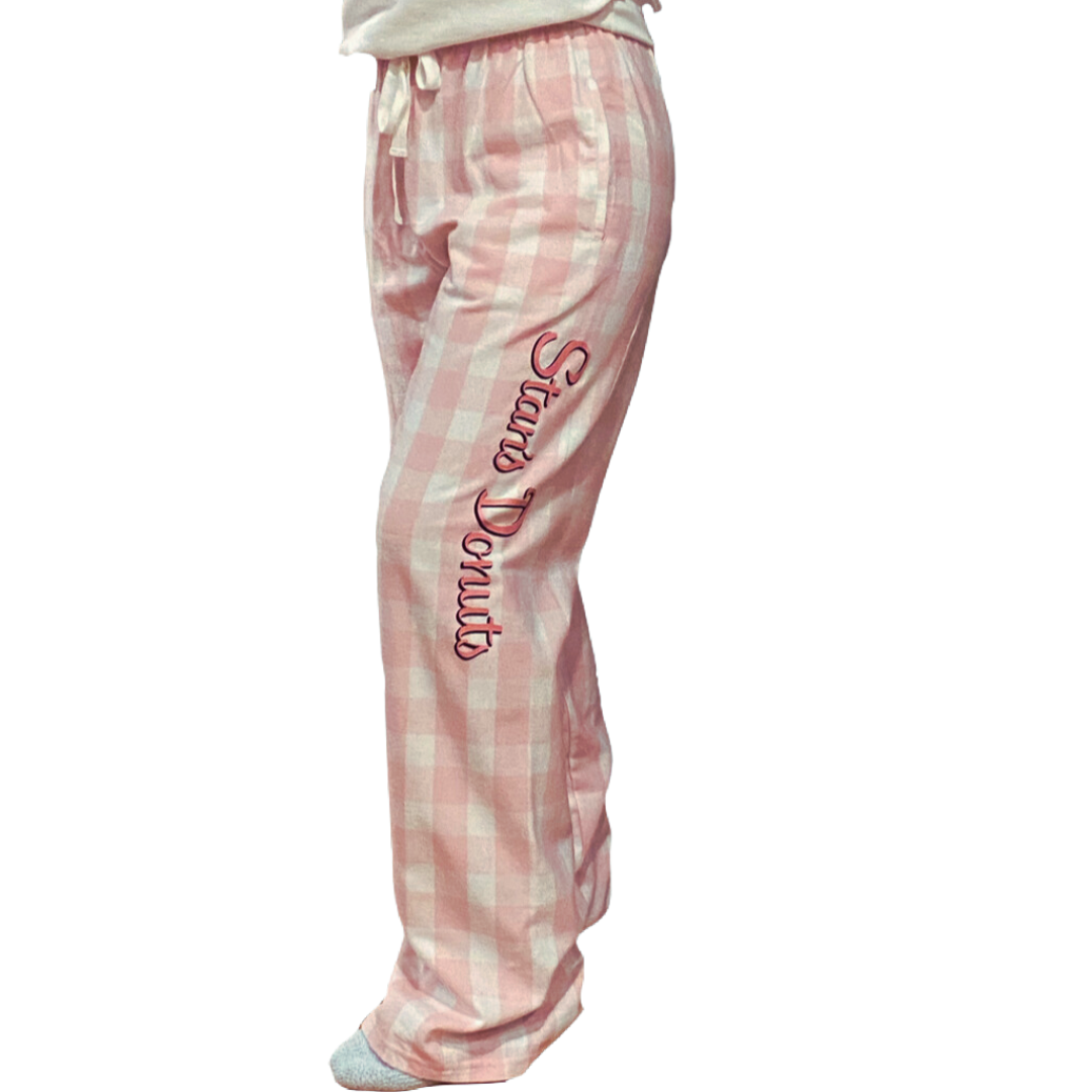 Pale Pink Buffalo Plaid Flannel Pants